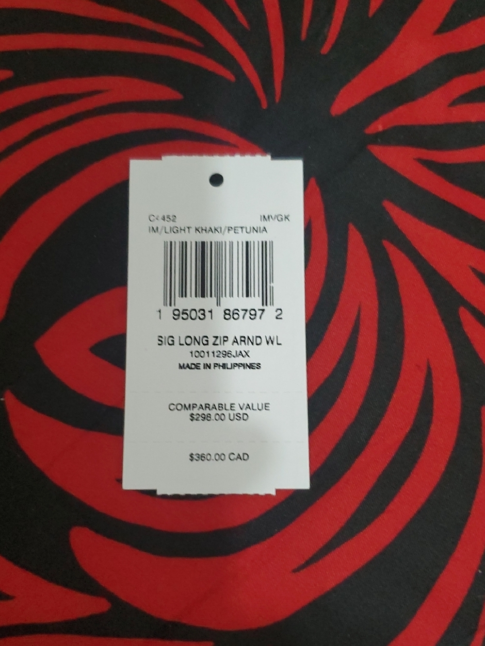 Coach Beige Signature Zip Wallet with Pink Trim and Wristlet - Picture 7 of 7